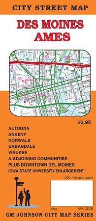 Des Moines, Ames City Street Map, Iowa, America.