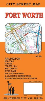 Ft. Worth and Arlington City Street Map, Texas, America.