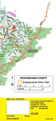 Harrisonburg & Rockingham County City Street Map, Virginia, America.