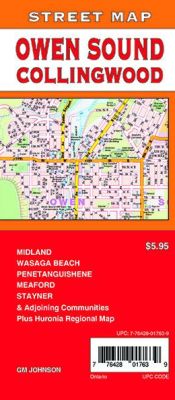 Owen Sound, Collingwood, Wasaga Beach and Midland City Street Map, Ontario, Canada.