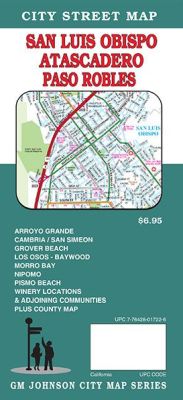 San Luis Obispo, street map, California, America.