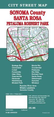 Santa Rosa, City street map, California, America.