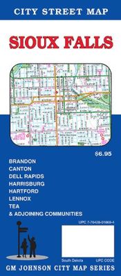 Sioux Falls City Street Map, South Dakota, America.