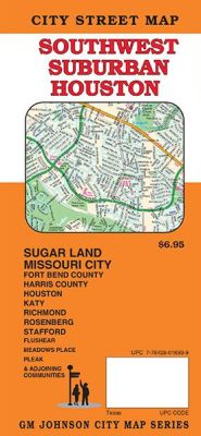 Southwest Suburban Houston City Street Map, Texas, America.