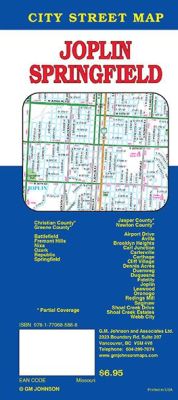 Springfield and Joplin City Street Map, Missouri, America.