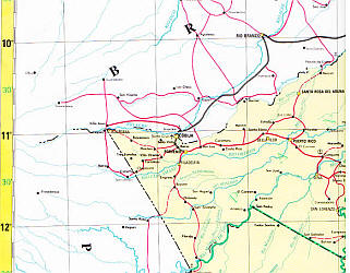 Bolivia Road, Political, Physical, and Shaded Relief Map.