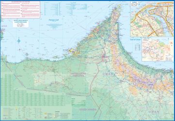 Abu Dhabi & UAE Travel Reference Map, United Arab Emirates.