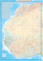 Africa North west Tourist Road and Physical Travel Reference Map.