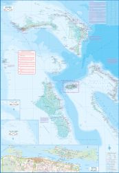 Bahamas Road and Physical Travel Reference Map.