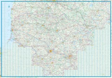 BALTIC STATES Road and Physical Travel Reference Map.