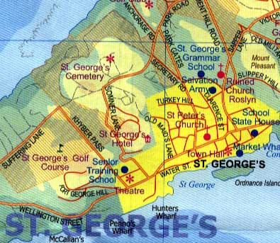 Bermuda Road and Physical Travel Reference Map.