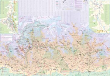 Bhutan and Northeast India Road and Physical Travel Reference Map.