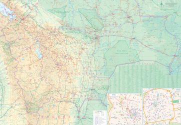 Bolivia Road and Physical Travel Reference Map.