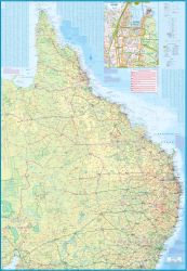 Brisbane and Queensland Road and Tourist Map, Australia.