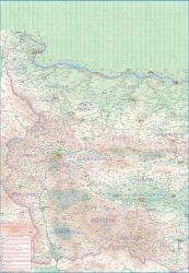 Bulgaria Railway and Road and Physical Travel Reference Map.