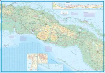 Cuba East Road and Physical Travel Reference Map.