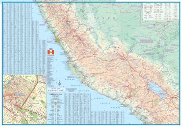 Cuzco Region and Southern Peru Road and Physical Map, Peru.