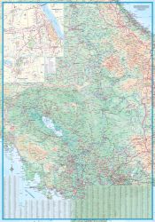 Laos and Cambodia, Road and Physical Travel Reference Map.