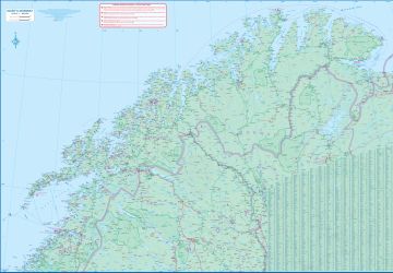 Norway North and Central Travel Reference Map.