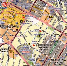 Singapore Road and Physical Travel Reference Map.