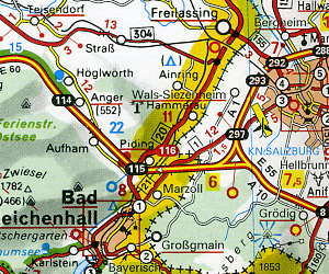 Austria Road and Shaded Relief Tourist Map.