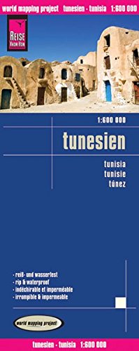 Tunisia Road and Topographic Tourist Map.