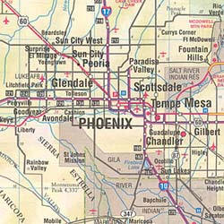 Arizona Road and Tourist Map, America.