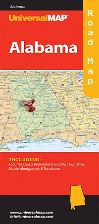 Alabama Road and Tourist Map, America.