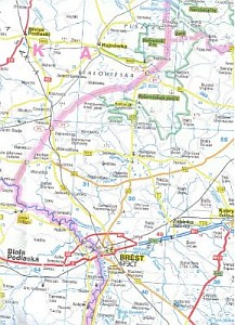 Belarus Road and Shaded Relief Tourist Map.