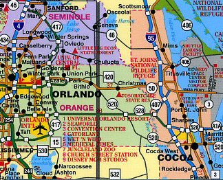 Florida "StateSlicker" Road and Tourist Map, America.