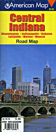 Indiana Central Road and Tourist Map, America.