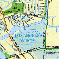 Los Angeles and Orange Counties Street ATLAS, California, America.