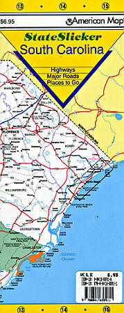 AMER South Carolina Stateslicker Road Map Travel Tourist Detailed Cover 450 