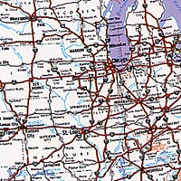 United States Interstate Highway "StateSlicker" Road and Tourist Map.