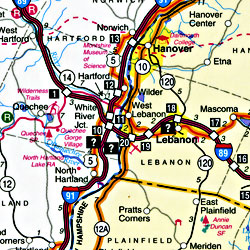 Vermont "StateSlicker" Road and Tourist Map, America.