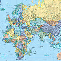 World Political, Mercator WALL Map.