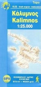 Kalimnos, Road and Tourist Map, Greece.