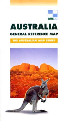 Australia General Reference TOPOGRAPHIC and Shaded Relief Topographic Tourist Map.