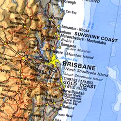 Australia General Reference TOPOGRAPHIC and Shaded Relief Topographic Tourist Map.