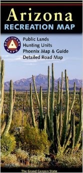 Arizona Road and Recreation Map, America.
