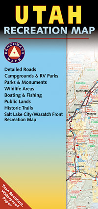 Utah Road and Recreation Map, America.