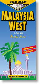 Malaysia (Western), Road and Tourist Map.