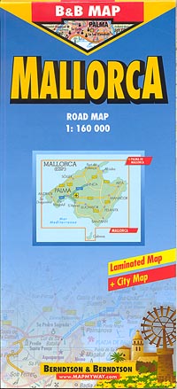 Mallorca (Balearic Islands), Road and Shaded Relief Tourist Map.