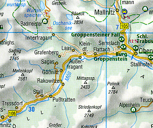 Austria Road and Tourist Map.