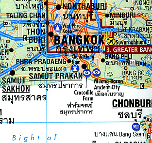 Thailand Road and Tourist Map.
