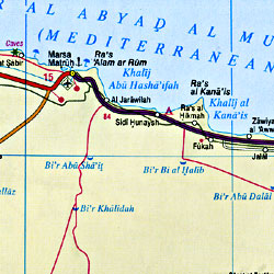 Egypt Road and Shaded Relief Tourist Map.