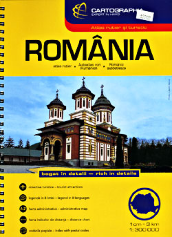 Romania Shaded Relief Tourist Road Atlas.