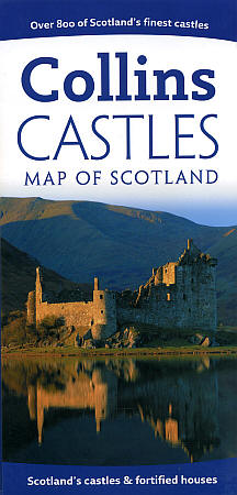 Scotland "Castles" Road and Shaded Relief Map.