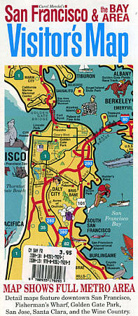San Francisco Bay Area Visitor's Map, California, America.