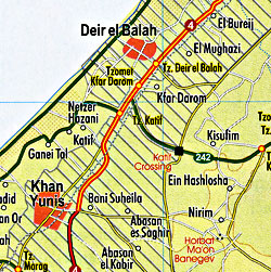 Israel Road and Physical Tourist Map, including Nature Reserves and National Parks.